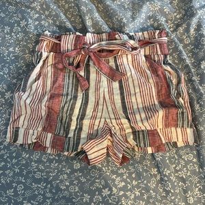 Medium Indigo Rein high waist shorts, striped